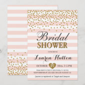 Blush Roze en Gold Confetti Chic Vrijgezellenfeest Kaart (Voorkant / Achterkant)