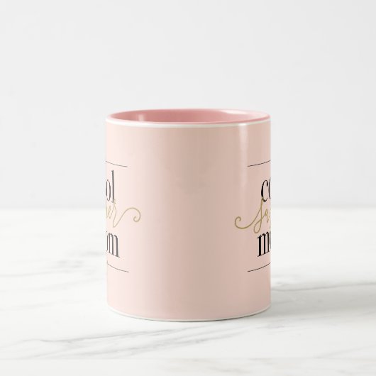 Blush roze en Gold Cool Super Mam Modern Elegant Tweekleurige Koffiemok (Center)