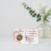 Blush roze en Gold Custom Professional Modern Visitekaartje (Staand voorkant)