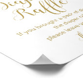 Blush roze en Gold Diaper Raffle Sign Poster (Hoek)