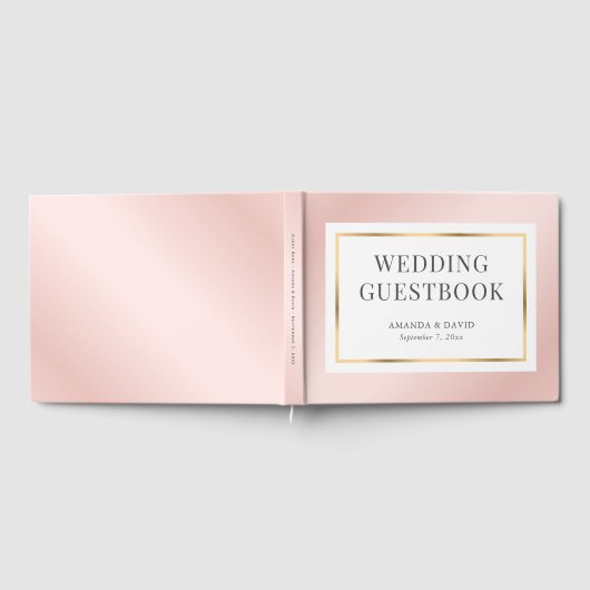 Blush roze en Gold Elegant Simple Modern Wedding Gastenboek (Volledig)