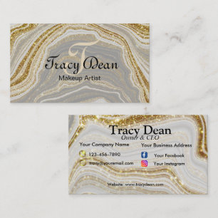 Blush Roze en Gold Faux Glitter Visitekaartje