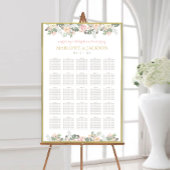 Blush roze en Gold Floral Boho Wedding Seating Sea Poster