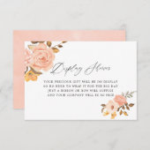 Blush roze en Gold Floral Vrijgezellenfeest displa Informatiekaartje (Voorkant / Achterkant)