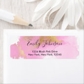Blush Roze en Gold Foil Wash Adres label (Insitu)