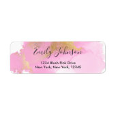 Blush Roze en Gold Foil Wash Adres label (Voorkant)