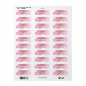 Blush Roze en Gold Foil Wash Adres label (Full Sheet)