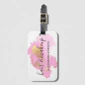 Blush Roze en Gold Foil Wash Girly Bagagelabel (Voorkant (verticaal))