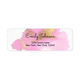 Blush Roze en Gold Foil Wash Girly Etiket