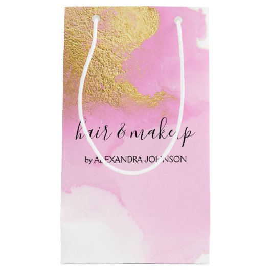 Blush Roze en Gold Foil Wash Girly Klein Cadeauzakje (Voorkant)