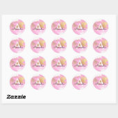 Blush Roze en Gold Foil Wash Girly Ronde Sticker (Vel)