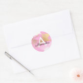 Blush Roze en Gold Foil Wash Girly Ronde Sticker (Envelop)