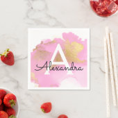 Blush Roze en Gold Foil Wash Girly Servet (Insitu)