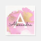 Blush Roze en Gold Foil Wash Girly Servet (Voorkant)