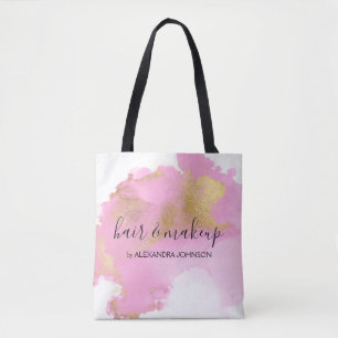 Blush Roze en Gold Foil Wash Girly Tote Bag