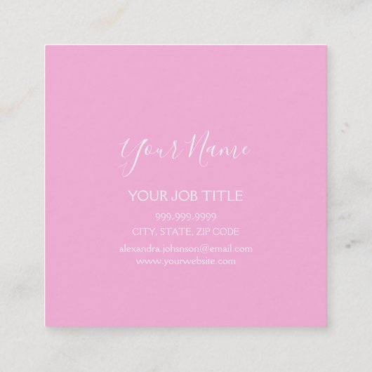 Blush Roze en Gold Foil Wash Girly Vierkante Visitekaartje (Achterkant)