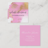 Blush Roze en Gold Foil Wash Girly Vierkante Visitekaartje (Voorkant / Achterkant)