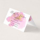 Blush Roze en Gold Foil Wash Girly Visitekaartje (Achterkant)