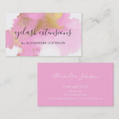 Blush Roze en Gold Foil Wash Girly Visitekaartje (Voorkant / Achterkant)