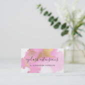 Blush Roze en Gold Foil Wash Girly Visitekaartje (Staand voorkant)
