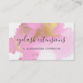 Blush Roze en Gold Foil Wash Girly Visitekaartje (Voorkant)