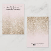 Blush roze en Gold Glitter Earning Display Visitekaartje (Voorkant / Achterkant)