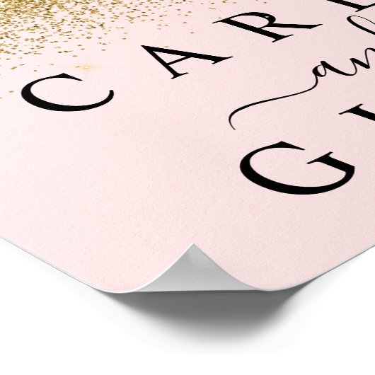 Blush roze en Gold Glitter Kaarten & cadeaubonbord Poster (Hoek)