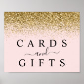 Blush roze en Gold Glitter Kaarten & cadeaubonbord Poster (Voorkant)