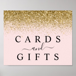 Blush roze en Gold Glitter Kaarten & cadeaubonbord Poster
