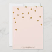 Blush roze en Gold Glitter Vrijgezellenfeest Invit Kaart (Achterkant)
