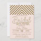 Blush roze en Gold Glitter Vrijgezellenfeest Invit Kaart (Voorkant)