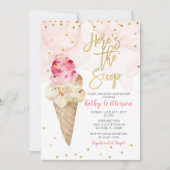 Blush roze en Gold Ice Cream Baby shower Kaart (Voorkant)