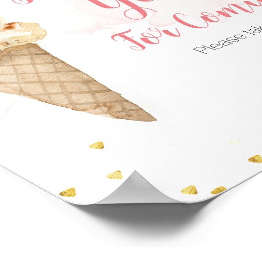 Blush roze en Gold Ice Cream Hartelijk dank voor u Poster (Hoek)