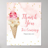 Blush roze en Gold Ice Cream Hartelijk dank voor u Poster (Voorkant)