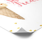 Blush roze en Gold Ice Cream Sweet-behandelingen Poster (Hoek)
