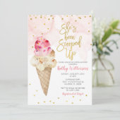 Blush roze en Gold Ice Cream Vrijgezellenfeest Kaart (Staand voorkant)