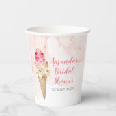 Blush roze en Gold Ice Cream Vrijgezellenfeest Papieren Bekers (Voorkant)
