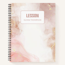 Blush roze en Gold Ink persoonlijke lesson Notitieboek