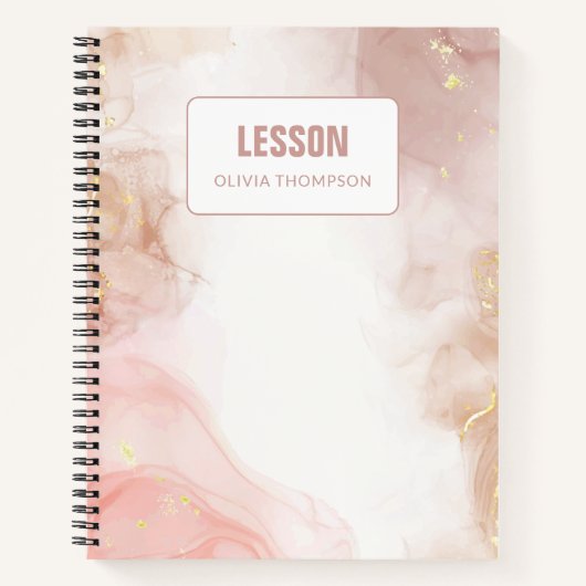 Blush roze en Gold Ink persoonlijke lesson Notitieboek (Voorkant)