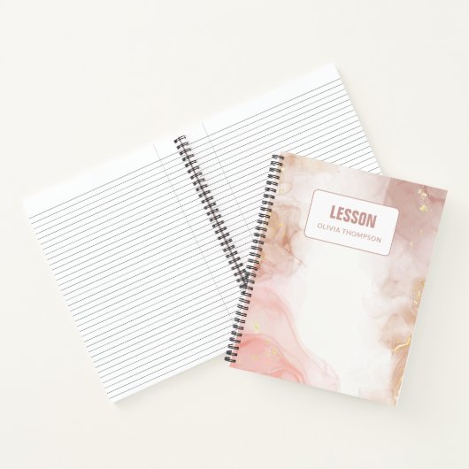 Blush roze en Gold Ink persoonlijke lesson Notitieboek (Binnen)