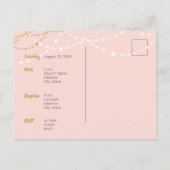 Blush roze en Gold Photo Quinceanera Uitnodiging Briefkaart (Achterkant)