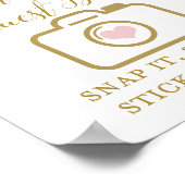 Blush Roze en Gold Vrijgezellenfeest Sign Poster (Hoek)