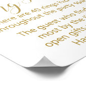 Blush Roze en Gold Vrijgezellenfeest Sign Poster (Hoek)