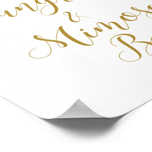 Blush Roze en Gold Vrijgezellenfeest Sign Poster (Hoek)