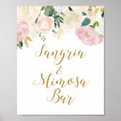 Blush Roze en Gold Vrijgezellenfeest Sign Poster (Voorkant)