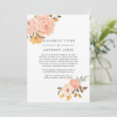 Blush roze en Gold Wedding Reduced Guest List Aankondiging (Staand voorkant)