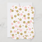 Blush roze en goud 1e verjaardag uitnodiging (Achterkant)