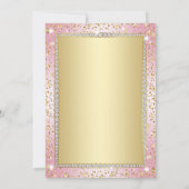 Blush roze en goud 50ste verjaardag uitnodiging (Achterkant)