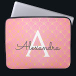 Blush roze en goud Art Deco Patroon Monogram Laptop Sleeve<br><div class="desc">Blush roze en gouden Art Deco geometrische patroon Monogram Laptop Hoesje. Dit hoesje kan worden aangepast om uw initiaal en voornaam op te nemen. Als u overeenkomende items wilt,  neem dan contact op met de ontwerper.</div>
