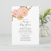 Blush Roze en Goud Bloemen Drive Door Douche Kaart (Staand voorkant)